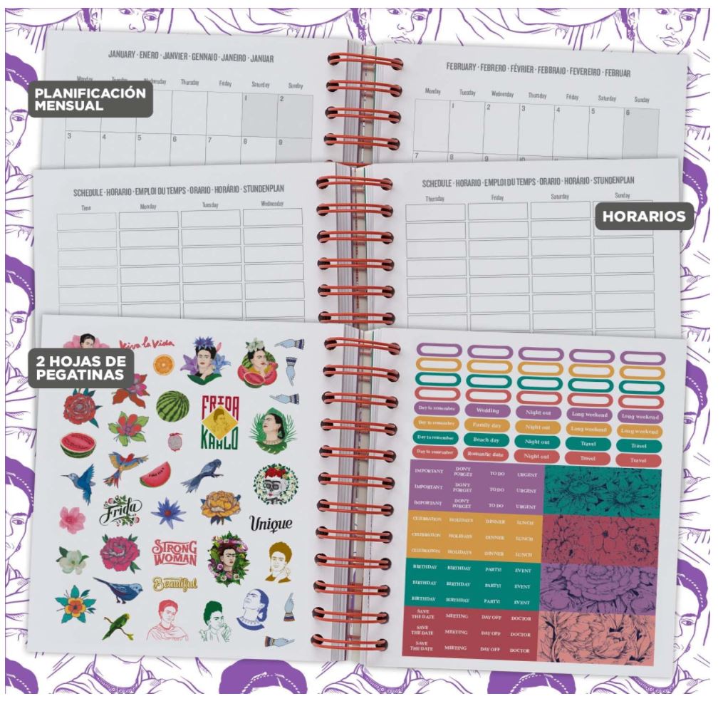 agendas originales 2022 fryda kahlo